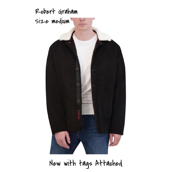New Robert Graham Brown Corduroy Barn Jacket Size Medium with Quilt Lining New - Picture 1 of 5